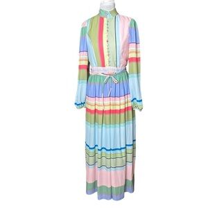 Mulla  Multicolor Striped Maxi Dress. Size Small